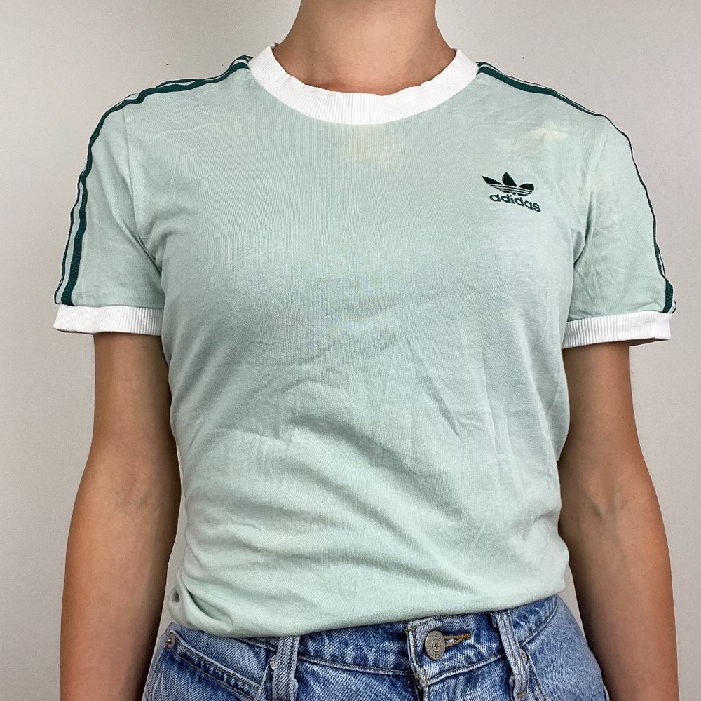 Adidas Mint Green Top - Women’s Small - 80s retro vintage